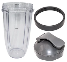 Blendin 32oz Large Cup & Flip Top Lid & Ring Compatible with Nutribullet 600 900