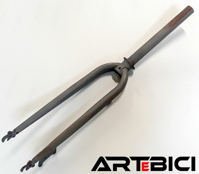 Forcella rigida acciaio bici GRAVEL Ciclocross solo freno disco 1e1/8  grezza | eBay