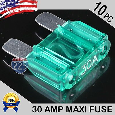 10 Pack 30A AMP Platinum Plated Large Audio Blade MAXI Fuse 12V 24V 32V Auto US