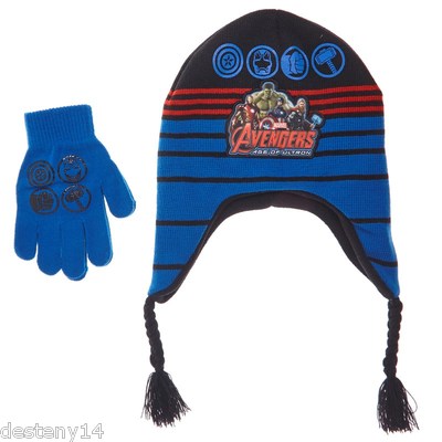 Marvel The Avengers Age Of Ultron Boys Accessories Hat Gloves