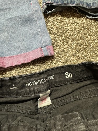 Girls Shorts Size 7 - Lot Of 3 - Blue Black Denim - Jordache Arizona & So 7017 - Picture 2 of 12