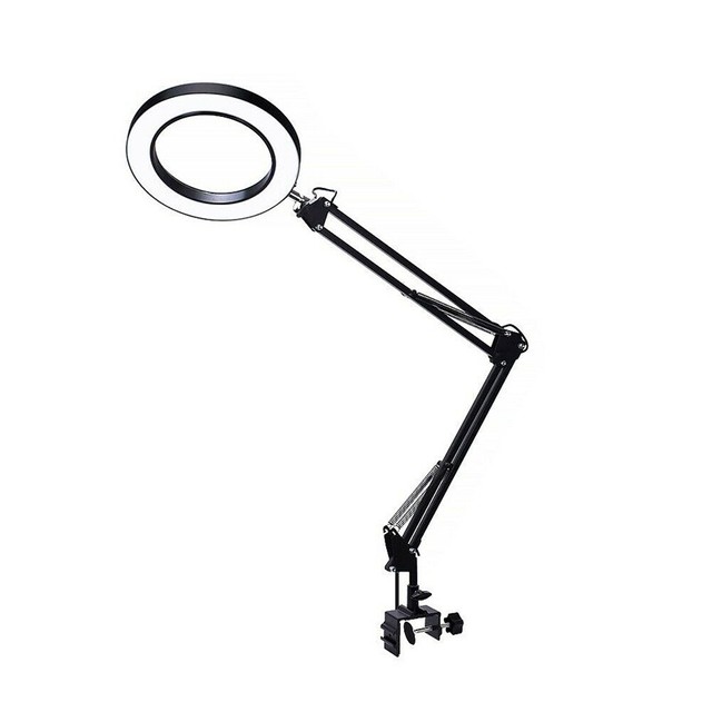 Foldable Desk Led Clamp Mount Magnifier Lamp Light Magnifying