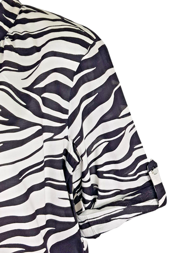 MICHAEL KORS Womans Black & White S/S TUNIC SHIRTDRESS Shirt - L - RRP £145 - Picture 11 of 13