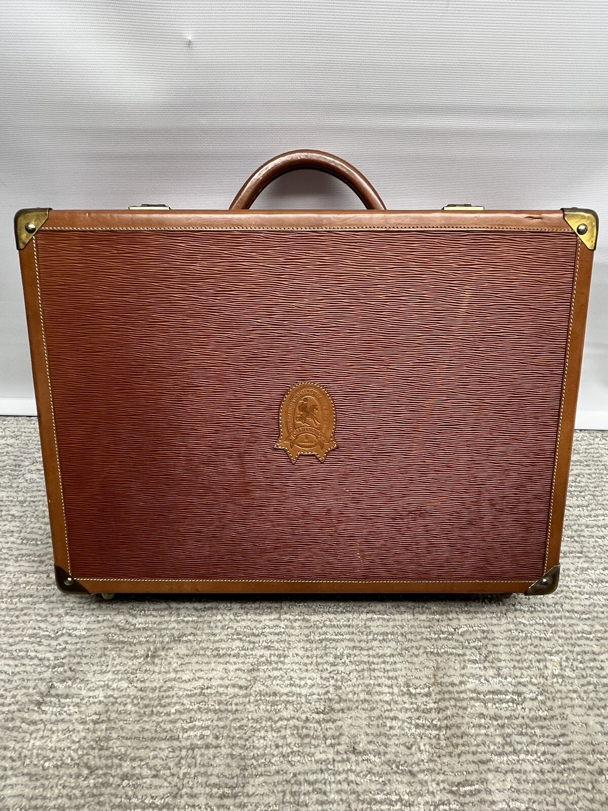 Lladro Leather Briefcase Brown Leather Made in Spain Gem