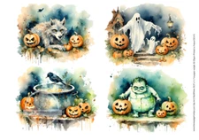 Halloween Minis  | A4 8.3" x 11.7" | Rice Paper | Decoupage Central