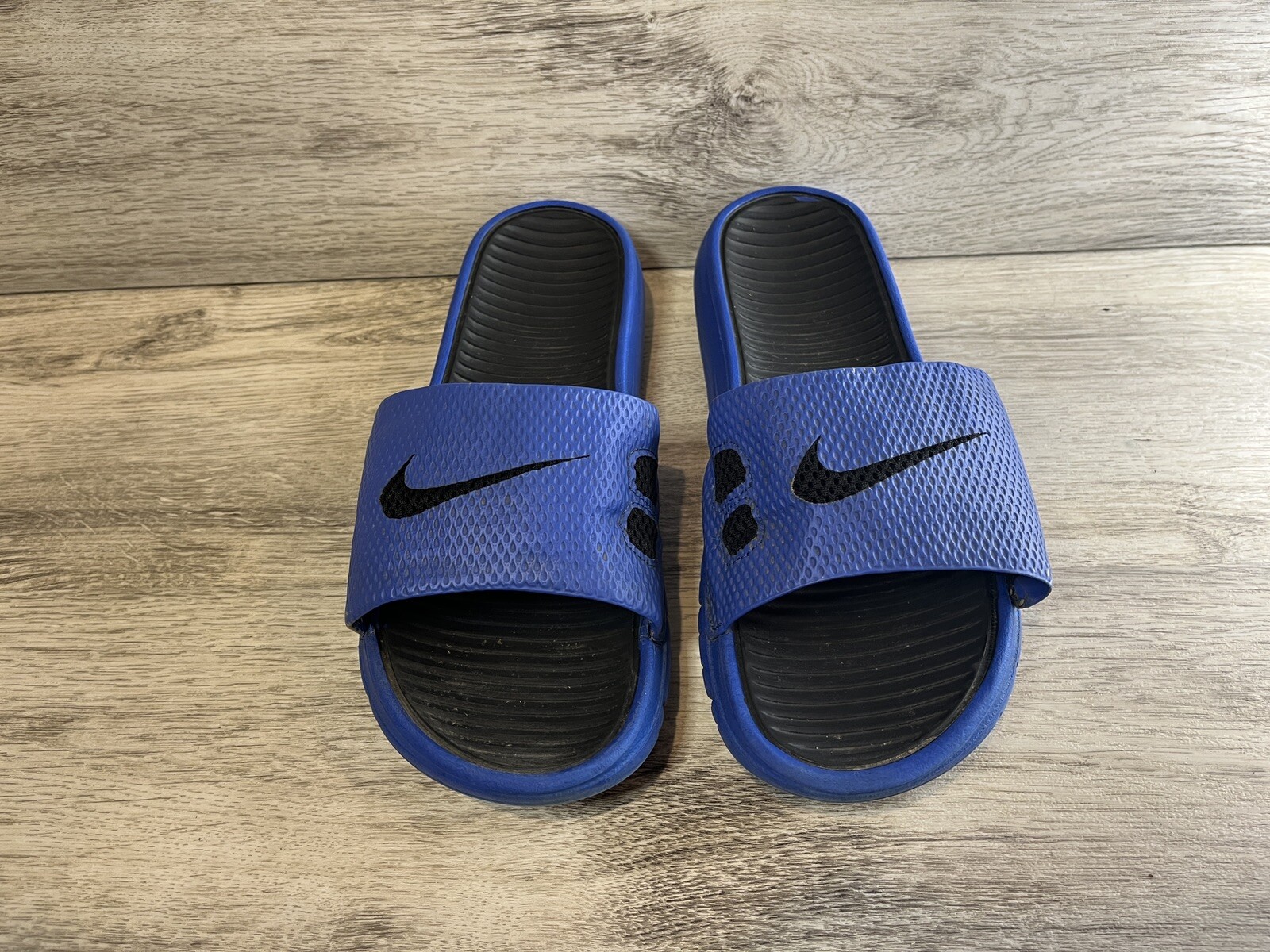 Nike Slides Flip Flops Sandals Blue Black Mens Size 8 Comfort 431884-404 |  eBay