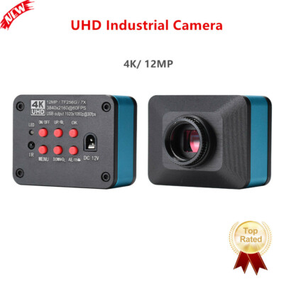4K UHD 12MP Industrial Camera Microscope Video Camera C Mount 3840x2160 60FPS
