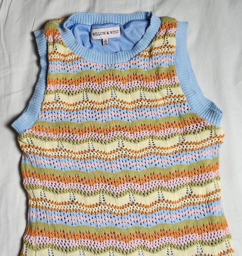 Willow & Wind Knit Sleeveless Midi Dress Size Medium Multicolor - Picture 2 of 11