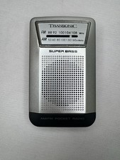 Transonic TC076TR AM/FM Pocket Radio Super Bass - Speaker/Headphone - WORKING
