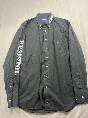 Resistol Western Camicia Uomo S Nera Ricamata Rodeo Gear Cowboy Abbigliamento da Lavoro