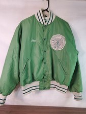 Engine 72 Fireman Ems Vintage Puffer Button Up Men's Jacket Size Xl Made In Usa