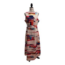 SHEIN Abstract Geometric Print Sleeveless Backless Maxi Dress Size L