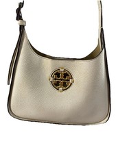 Tory Burch Miller Leather Hobo Shoulder Bag 11x7x2 New Ivory 2 Style Handle