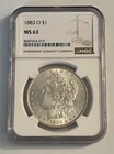 1883 O Morgan Silver Dollar $1 - NGC MS 63