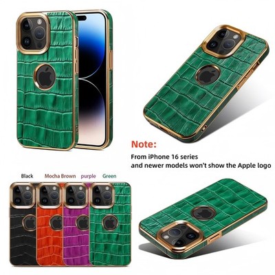 Luxury Crocodile Texture Leather Phone Case For iPhone 17 16 Pro Max 15 14 13 12