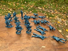 Vintage MPC Civil War Metallic Blue Plastic Toy Soldier Figures Lot of 25