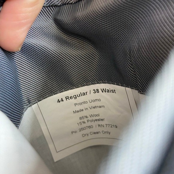 Pronto Uomo solid black double button wool blazer… - image 5