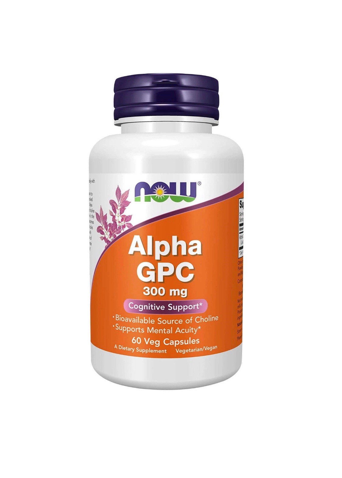 Now Foods Alpha GPC 300 mg 60 Veg Capsules GMP Quality Assured Exp 4/26