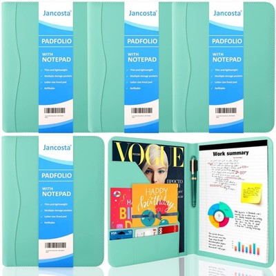 5 Pack Business Padfolio Portfolio with Letter Size Writing Notepads (New Rob...