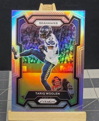 2023 Prizm #263 Tariq Woolen SILVER HOLO PRIZM Seahawks Football Card Parallel 