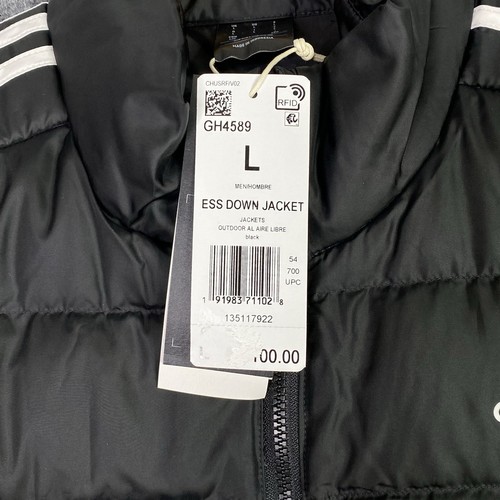 Adidas Mens Down Puffer Jacket Large Slim Fit Full Zip Duck Feather GH4589 New - Picture 5 of 16