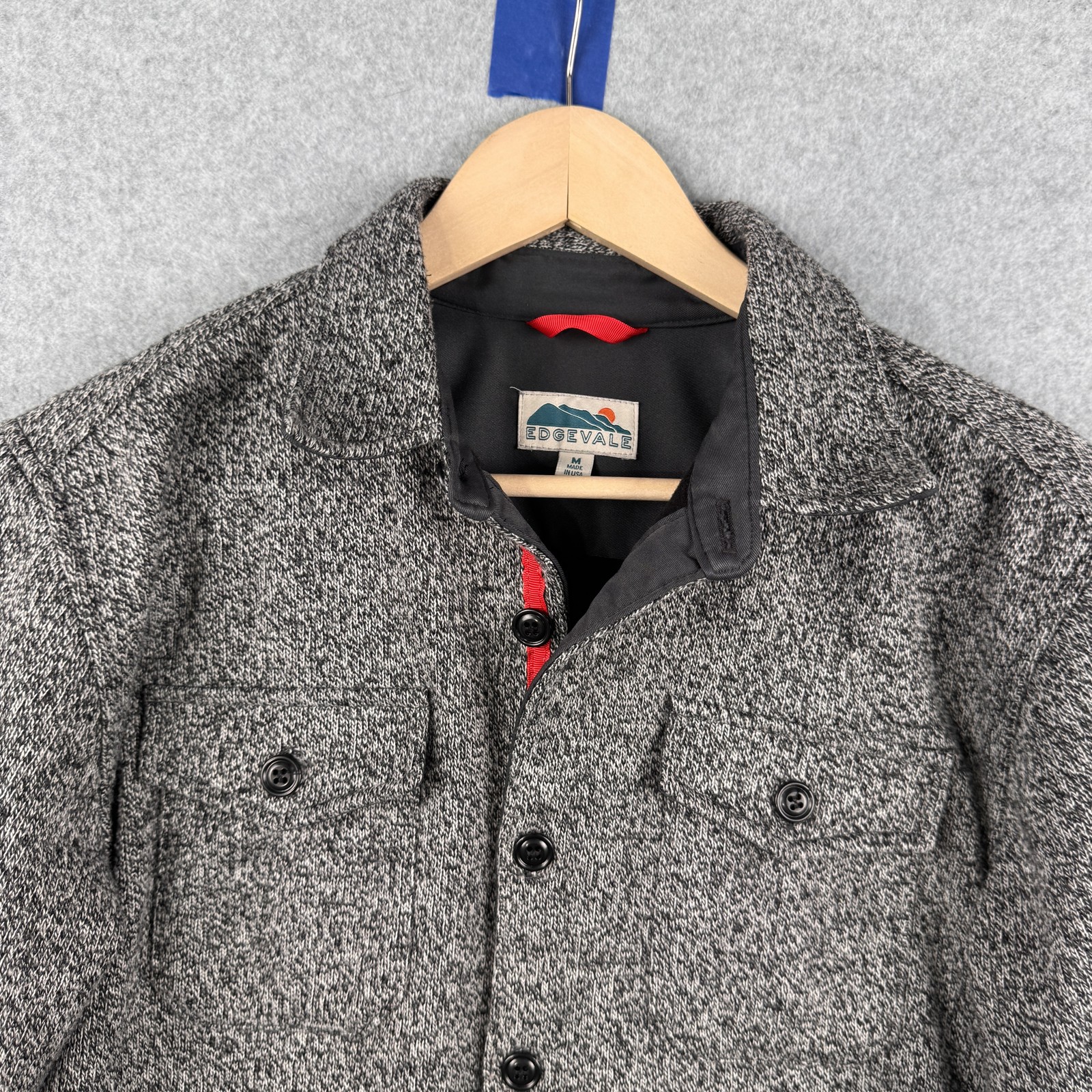 Edgevale Jacket Mens Medium Gray Button Front Shi… - image 5