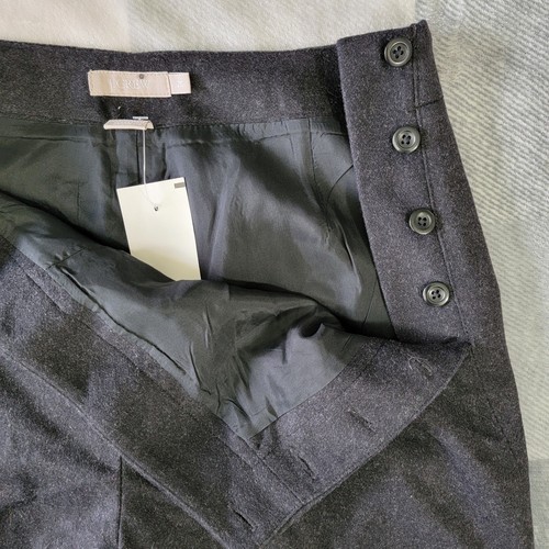 NWT J Crew Wool Cashmere Blend Women's Trousers Pants Gray Side Button 4 Tall - Picture 5 of 11