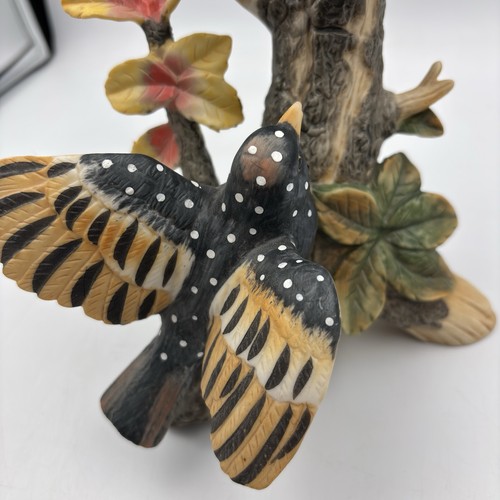 Vintage Porcelain Hand Painted 2 Black Birds on Driftwood Figurine Taiwan - Picture 9 of 12