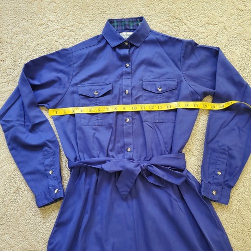Vintage LL Bean Dress Womens 6 Small Purple/Blue Shirt 80s Button Up Collared - Picture 5 of 8