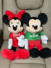 Disney Christmas Mickey Mouse And Minnie Mouse Holiday Stuffed Animal Plush 22"