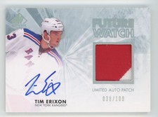 2011-12 UD SP Authentic Future Watch Auto Patch Tim Erixon RC Auto 038/100 #264