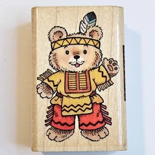 INDIAN BEAR Penny Black Rubber Stamp Indigenous America Tribe Southwest G333