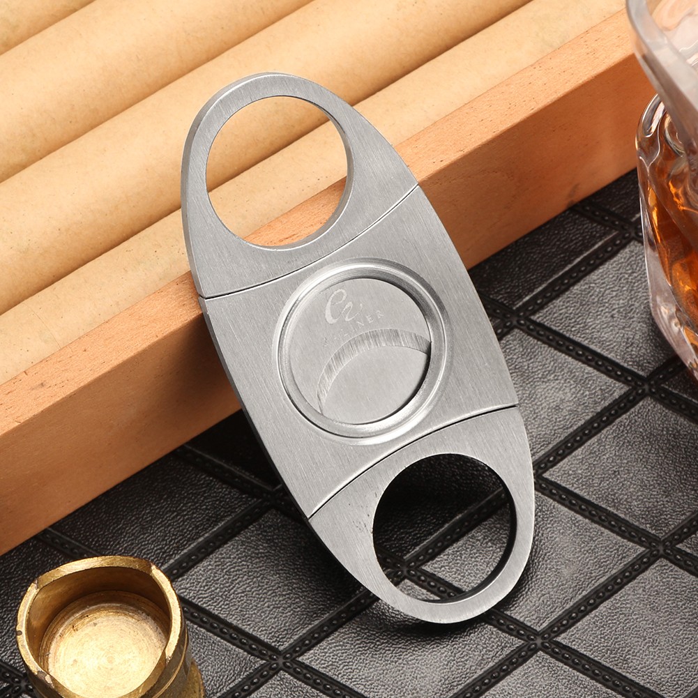 Cigar Cutter and Torch Lighter V-Cut Set Three Jet Flame Butane Windproof Holder
