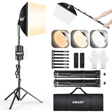 Softbox Lighting Kit, 16"X16" Soft Box, 3000K-6000K 85W LED Bulbs with Remote...