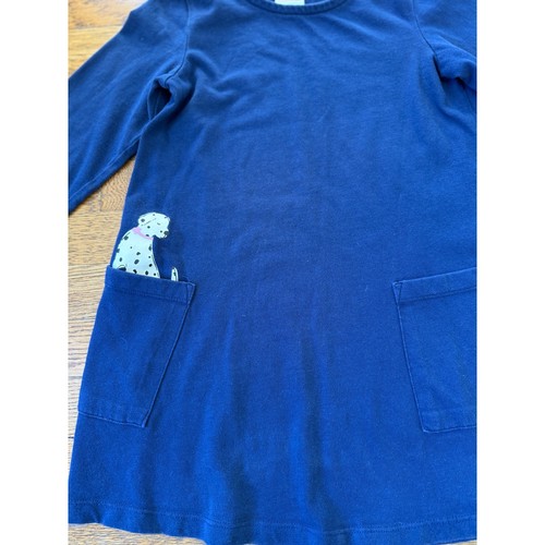 Hanna Andersson Girls' Navy Dog in Pocket Dress Size 5 - Picture 2 of 4