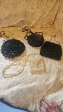 Lot Of 4 Beaded Hand Bag Evening Bag Purses