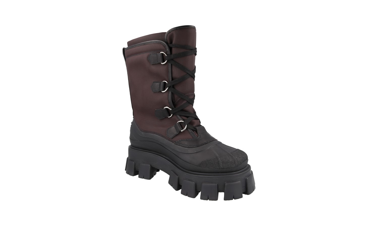 PRADA Monolith SHEEPSKIN Winter Boots - Black Brown - NEW image 7