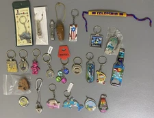 Lot of 20 US State And Destination Fobs Keychain Bracelet Magnet and More