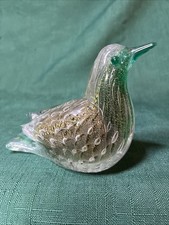 Pretty ALFREDO BARBINI Murano Art Glass BIRD/DOVE Controlled Bubbles Paperweight