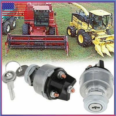 Metal Universal Ignition Key Starter Switch With 2 Keys For Car Tractor Trailer