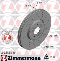 2X Zimmermann Bremsscheibe Coat Z 400.5553.20 FüR Mercedes Klasse W177 V177 AMG