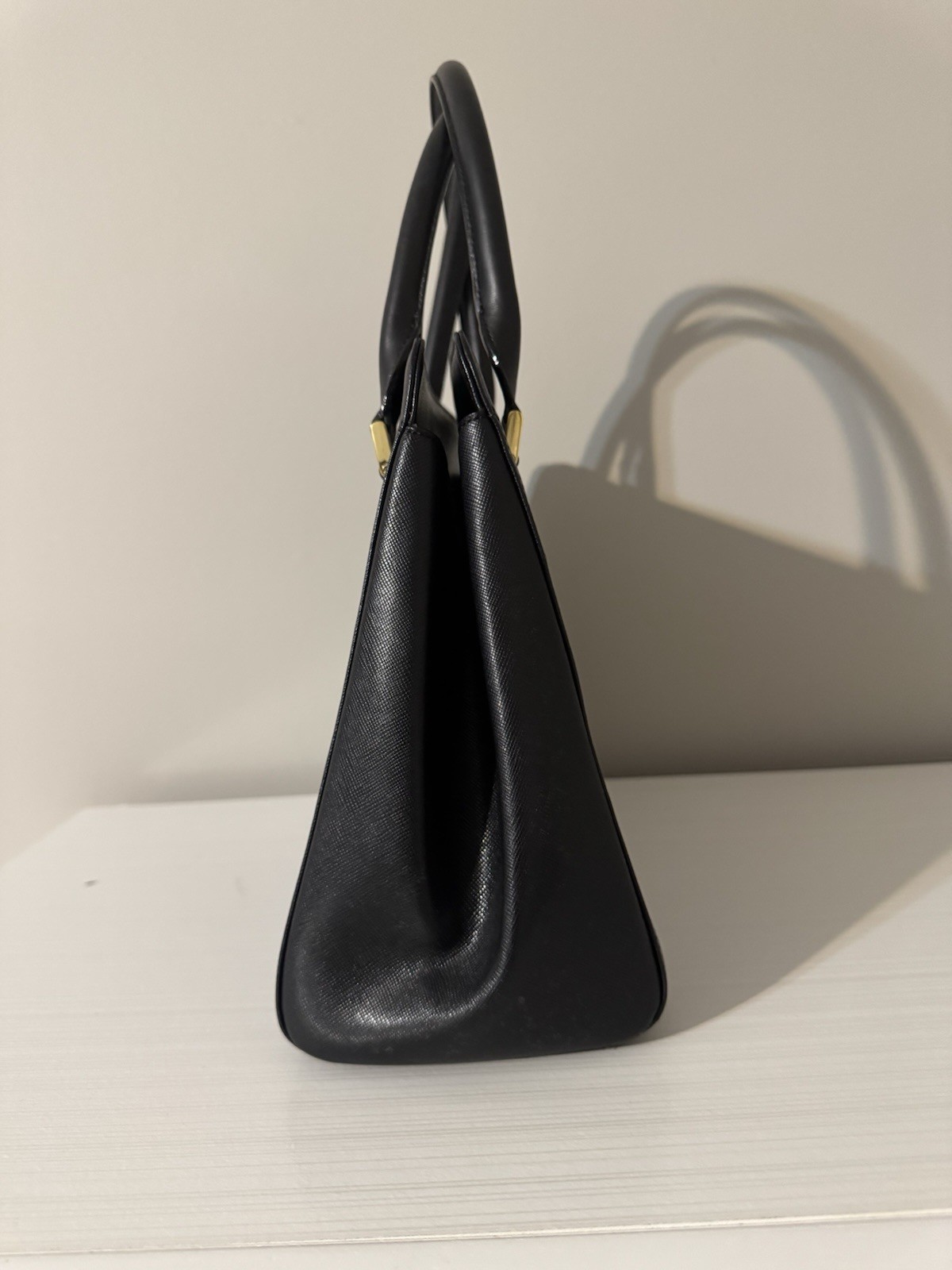 Burberry Black Satchel Bag with House Check & Zip Closure image 3
