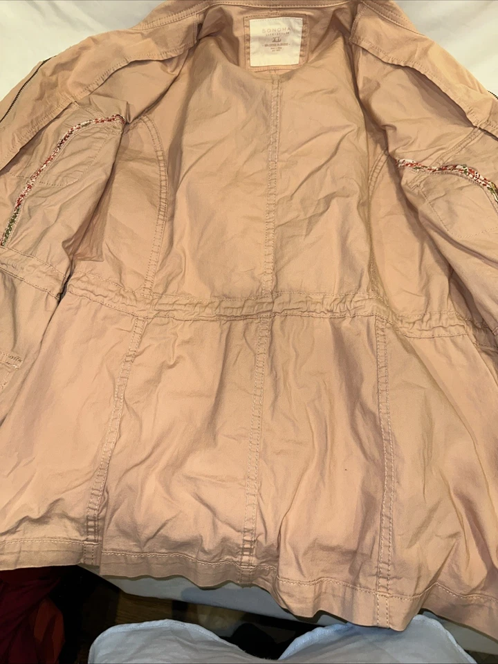 Женская куртка Sonoma XL из розовой хлопковой смеси на молнии - Изображение 4 из 4