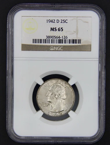 1942 D Washington Silver Quarter MS 65 NGC, Population 579 *SHIPS FREE*