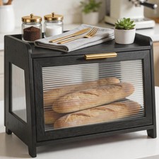 Wooden Bread for Kitchen Countertop, Black Gold-XL