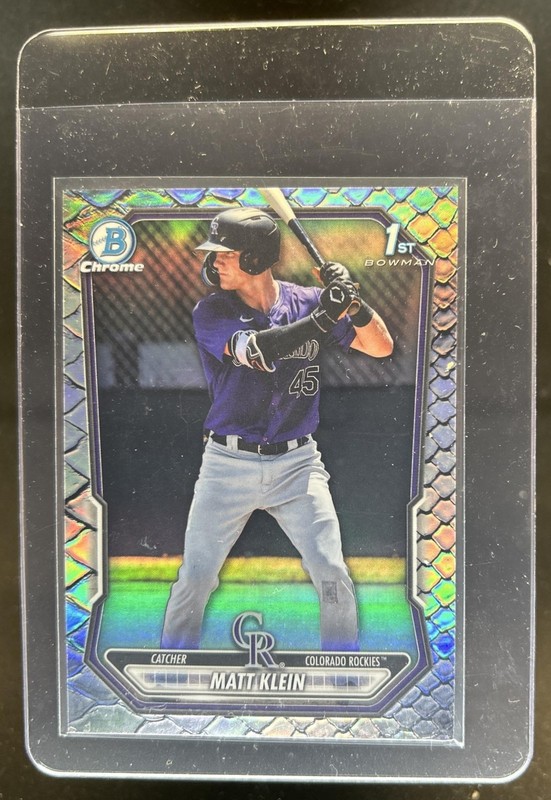 2026 Bowman Matt Klein Chrome Reptilian Refractor 1st Prospect #BCP-146 Rockies