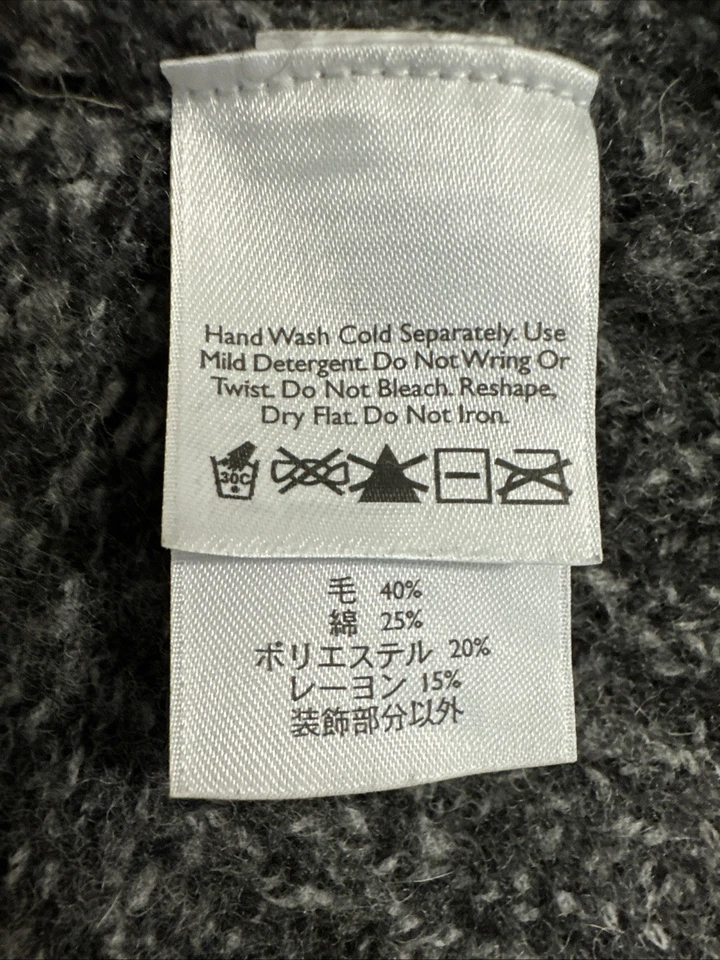 Suéter Eddie Bauer para mujer XL negro desgastado abotonado coderas de cuero Foto 4 de 4