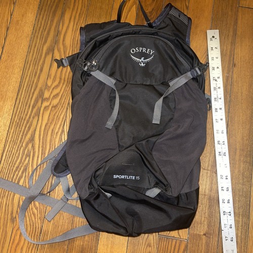 Osprey Sportlite 15L Backpack Black Logo Hiking Outdoors Lightweight