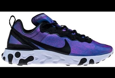 Nike React Element 55 PRM ''Sunset'' Black Purple White BQ9241-002 Men's 10