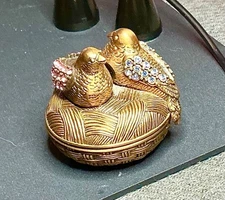 Edgar Berebi Jeweled Dove Trinket Box – Gold Plate, Swarovski ltd edition